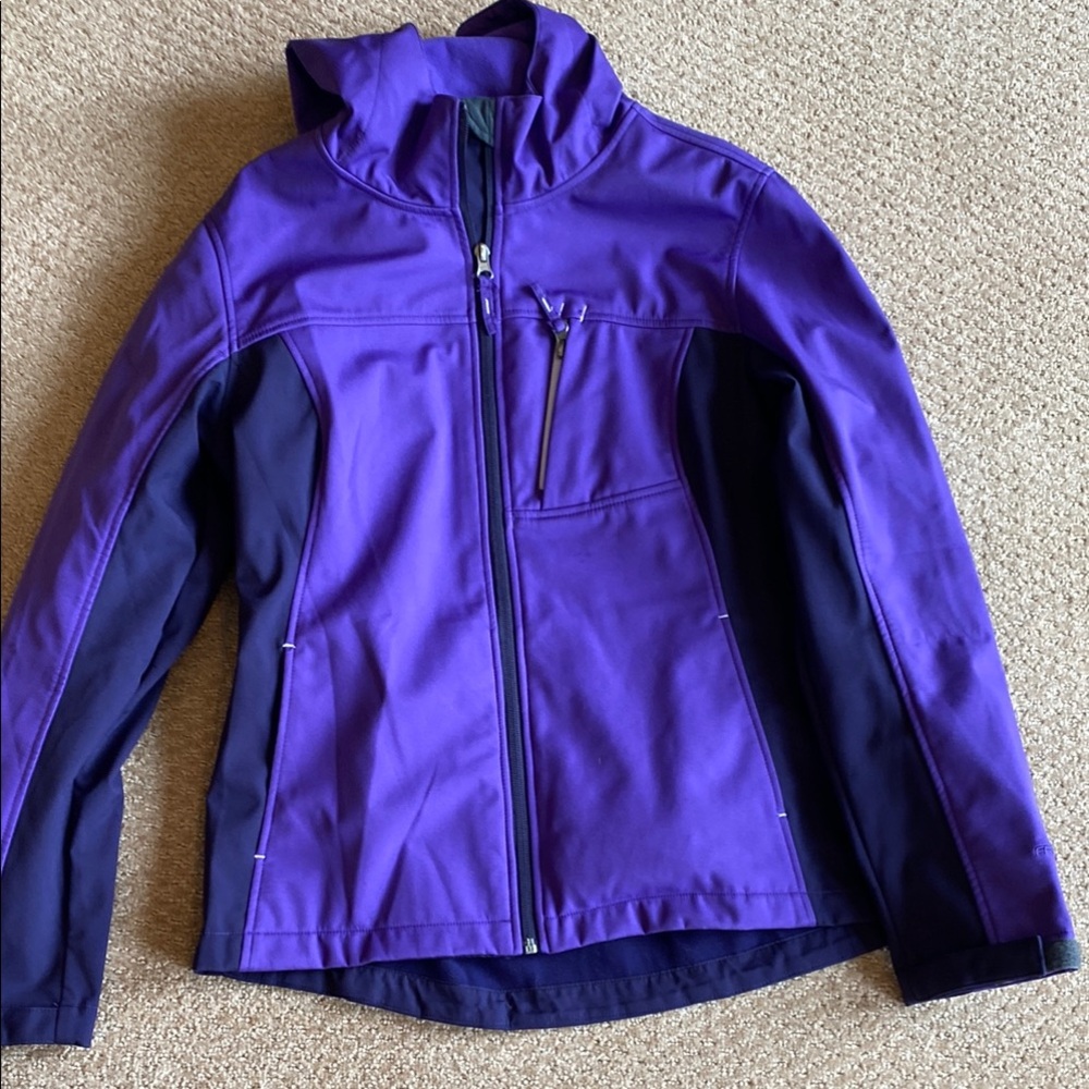 Purple Utility Jacket with High Collar and Slim Fit